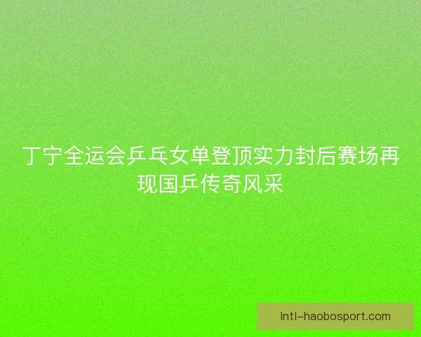 丁宁全运会乒乓女单登顶实力封后赛场再现国乒传奇风采